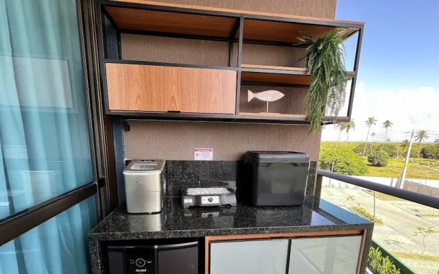Flat luxo com varanda gourmet no Makia