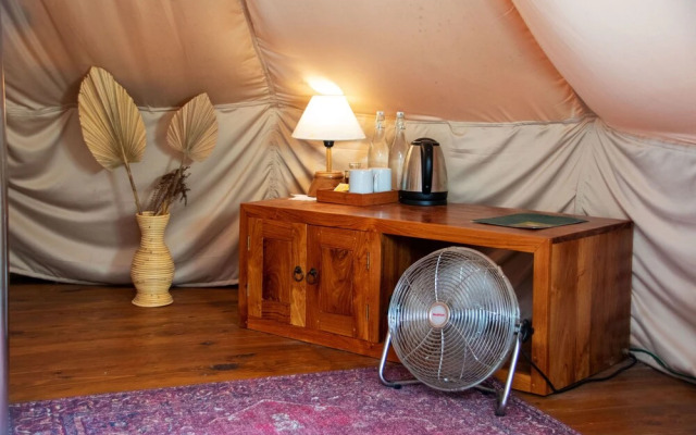 Glamping tent near the waterfall