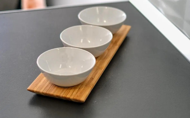 Sunset view modern private poolside apartment