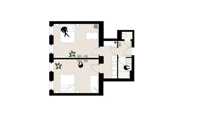 Schlicht und Elegant - Apartments mit 2 Schlafzimmern am Westbahnhof