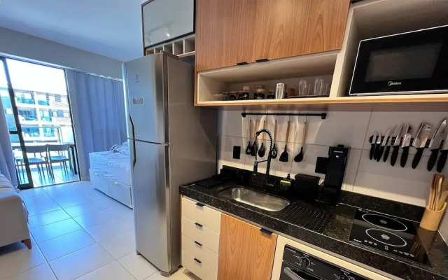 Flat luxo com varanda gourmet no Makia