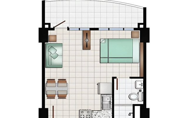 Spacious Studio Unit With Balcony and Seaview