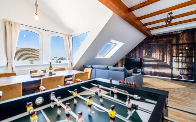 Stylisches Penthouse zentral Tischfussball 100m2 Wii
