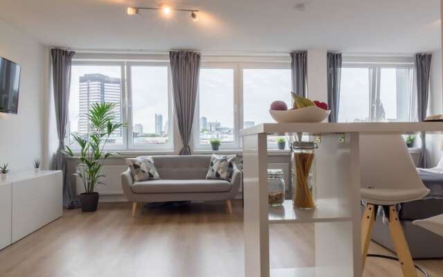 Skyline-Apartment mit Blick auf Essen