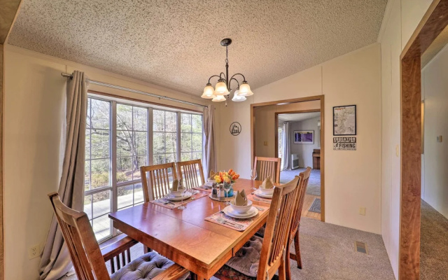 Deck + 2 Fire Pits: Riverfront Spruce Pine Rental!