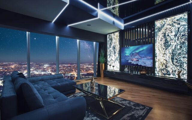 Apartments in Sky Tower with Bathtub near the window