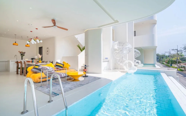 Pool villa with slide karaoke kitchen