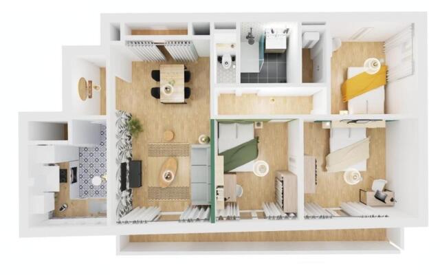 Grand appartement 3 chambres