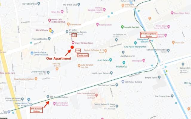 P2 Silom Large 2beds full kitchen WIFI 4-6pax