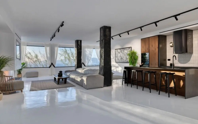 Mykonos Town Black Villa with Cave Heated Pool
