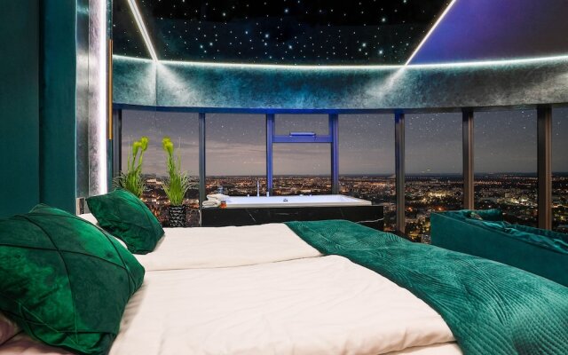 Apartments in Sky Tower with Bathtub near the window