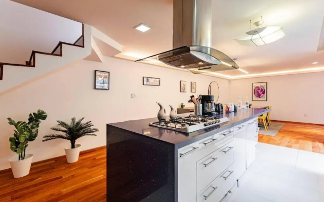 Stylish apartment with private roof top & jacuzzi