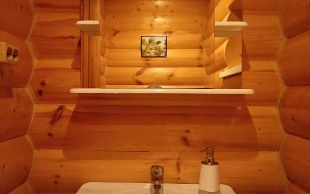 Log house with a Russian wood-burning sauna