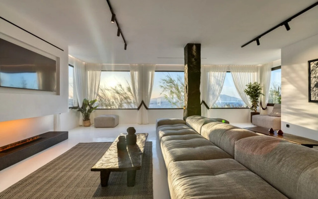 Mykonos Town Black Villa with Cave Heated Pool