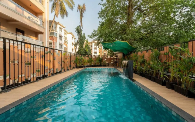 Modern 1BR With Pool 5min Drive to Candolim Beach
