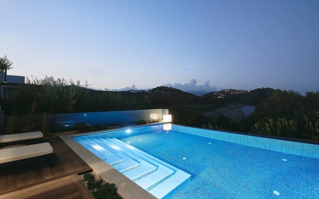 Beachfront villa with a heated pool