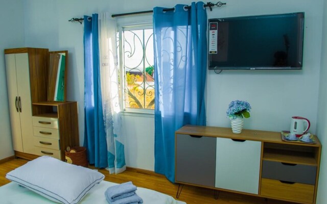 Room-the Blue Room is an Accent of Moder