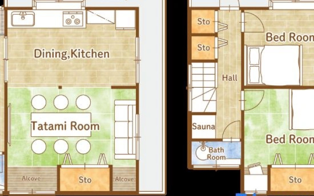 Relaxing ishikawa-cho (Whole house/Good view/sauna/2LDK)
