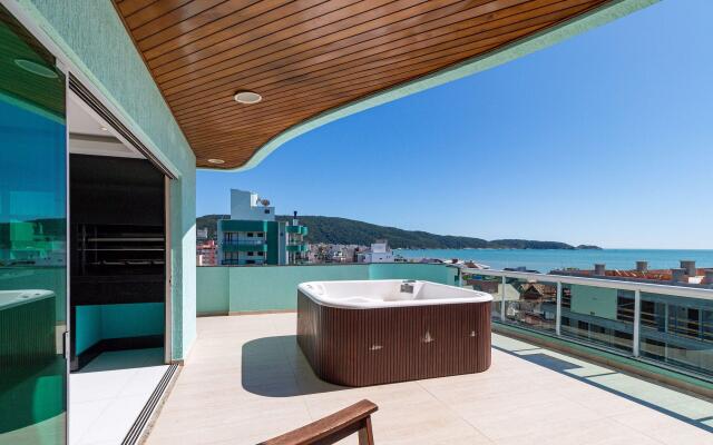 Aluguel Cobertura 4 suítes Vista Mar Jacuzzi Bombas SC