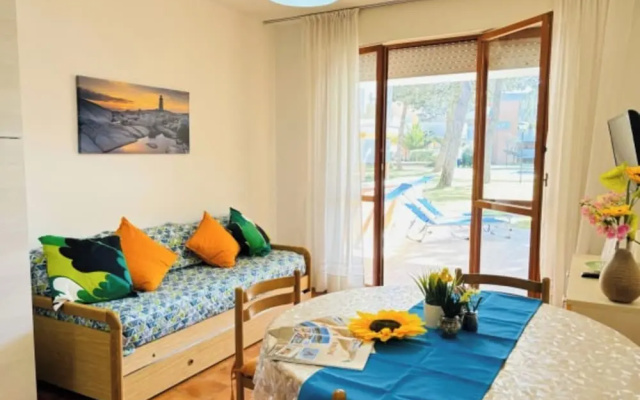Flat With Patio Overlooking the Pool