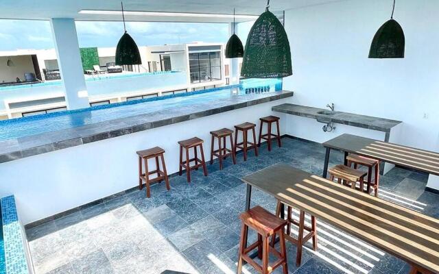 Fresh and Stylish Studio Aldea Zama rooftop pool Mya 109