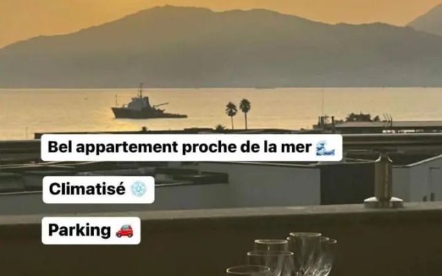 Superbe T2 climatisé, proche plage - belle vue mer