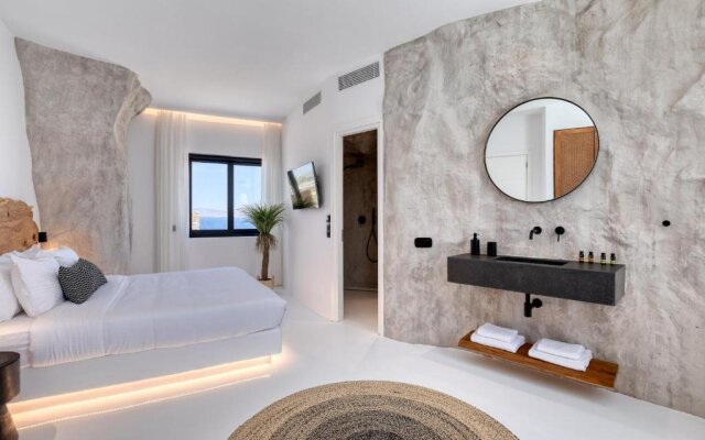 Mykonos Town Black Villa with Cave Heated Pool