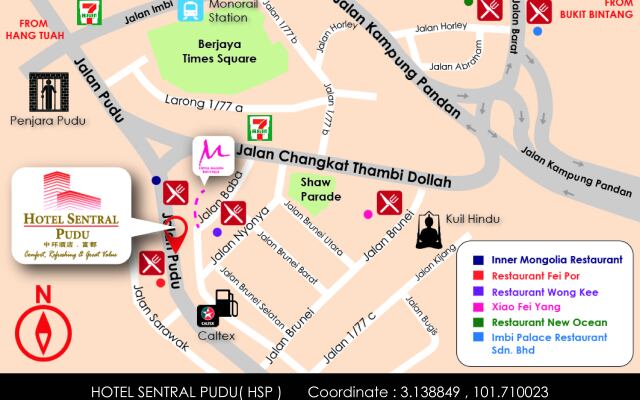 Hotel Sentral Pudu @ City Centre/Bukit Bintang