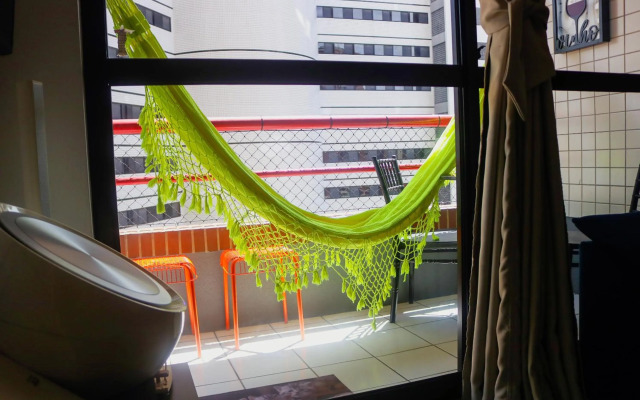 Apartamento com Varanda vista mar, Max 4 Pessoas