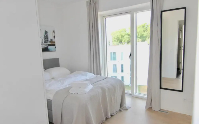 Great 1-bed w Balcony by Odense Harbour