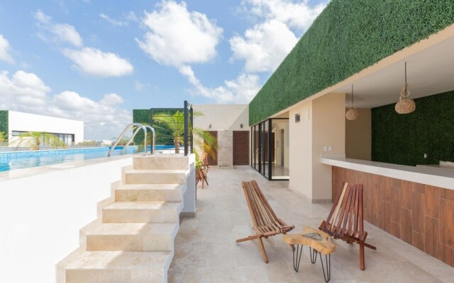 Modern 2 BR Apartment Aldea Zama Rooftop Pool Gym Cinema