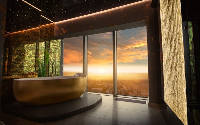 Apartments in Sky Tower with Bathtub near the window