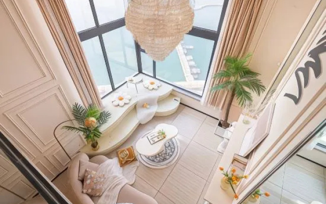 Yuan said sea view art LOFT holiday apartment (Qingdao Evergrande Golden Beach Branch) – Balcony – Qingdao