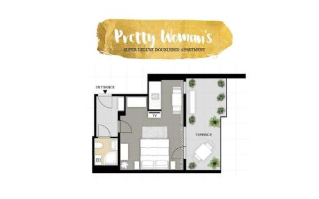 Pretty Woman's Studio with TERRACE & Air Condition