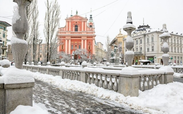 Tromostovje III In Heart Of Ljubljana