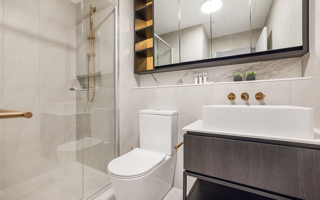 Stay Near Botanic Garden With Gym, Sauna & Parking – Bathroom – Melbourne