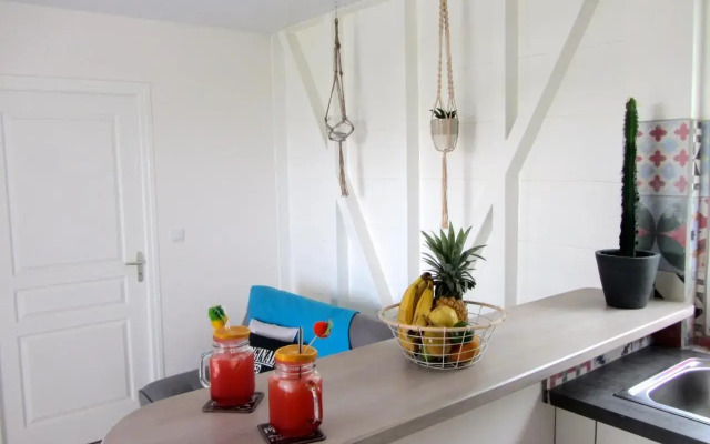 Or bleu-Bungalow volcan Soufriere-Vue sur mer