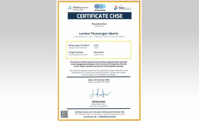 Luminor Hotel Pecenongan Jakarta by WH