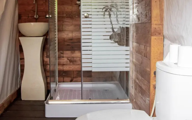 Glamping tent near the waterfall