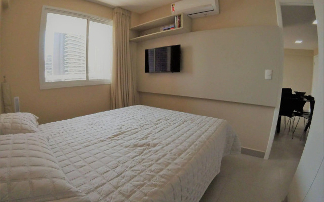 Flat no novo edifício conceito com linda vista mar