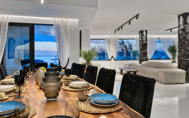 Mykonos Town Black Villa with Cave Heated Pool