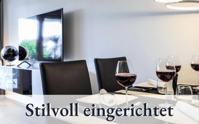 Apartment Black & White mit Sonnenbalkon und Parkplatz