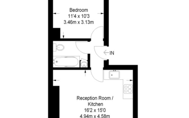 1-bedroom modern flat just off Oxford st