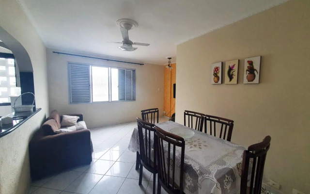 Apartamento confortável na orla da praia de Santos