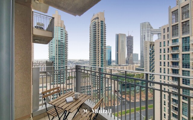 Manzil -Cozy 1BR Apt w/ Downtown Skyline Burj View