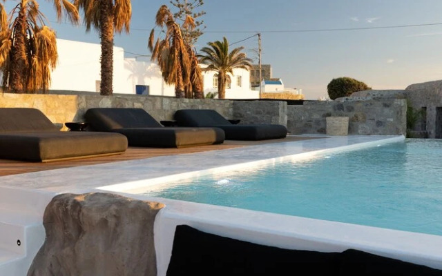 Mykonos Town Black Villa with Cave Heated Pool