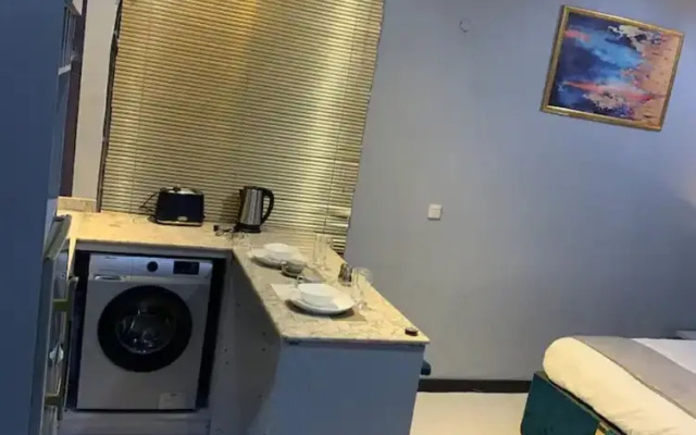 Open plan studio apartment unit