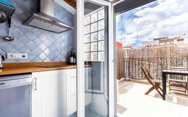 Precioso estudio con terraza privada en la playa