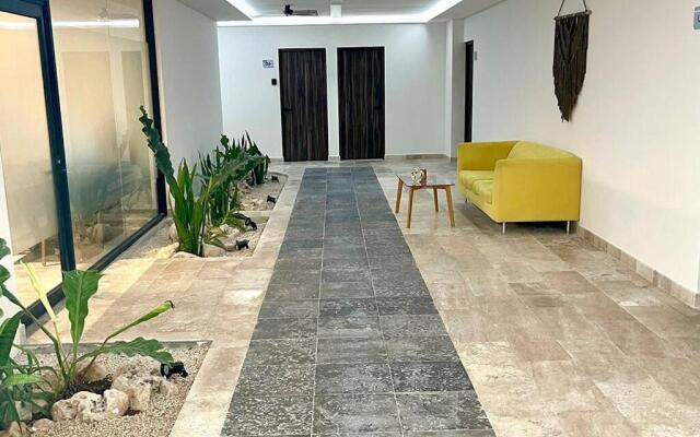 Fresh and Stylish Studio Aldea Zama rooftop pool Mya 109