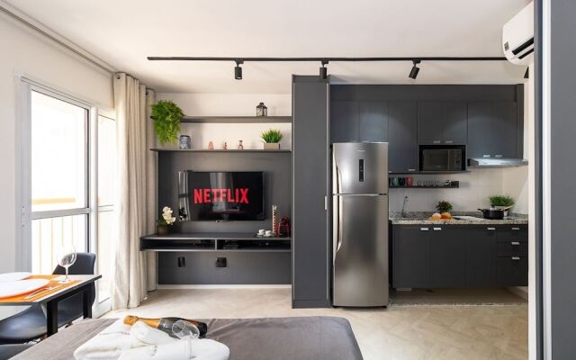 Estúdio Moderno com AC e Rooftop